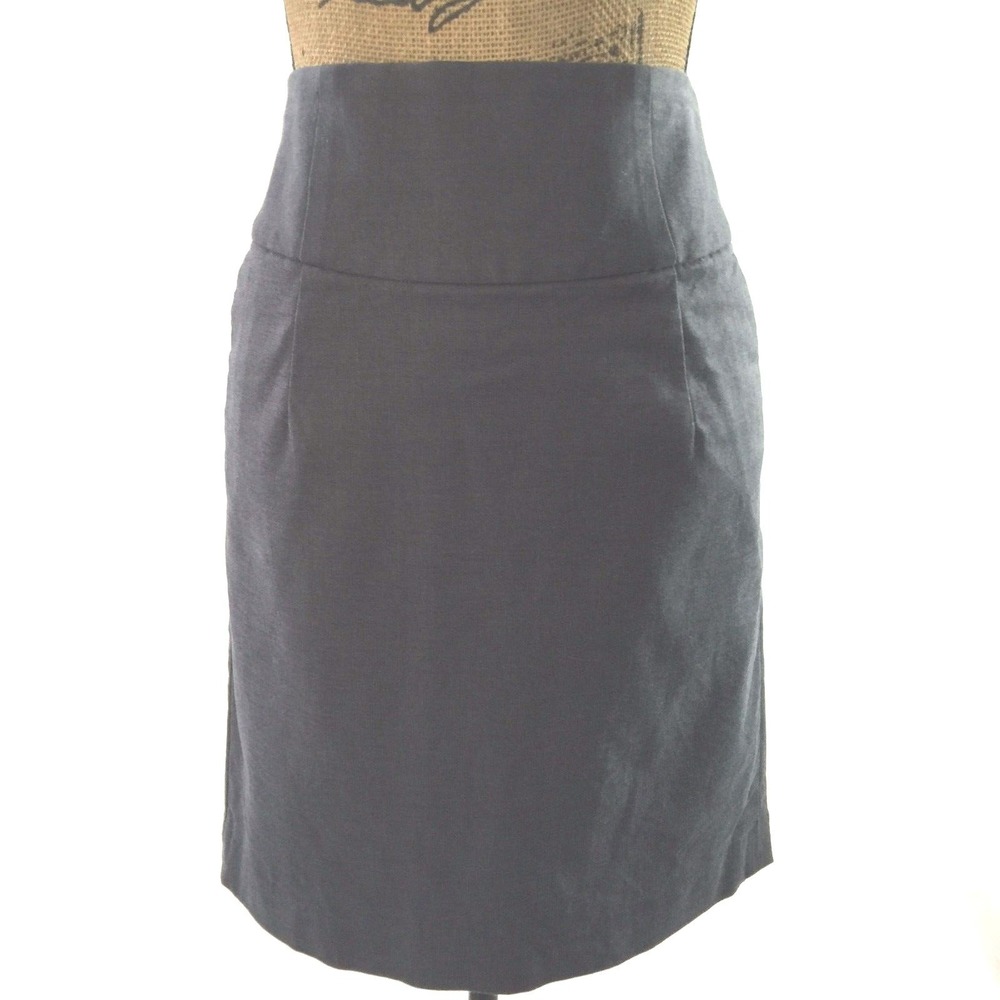 Banana Republic Skirt 2 Gray Stretch Wide High Waist Pocket Pencil Work LN